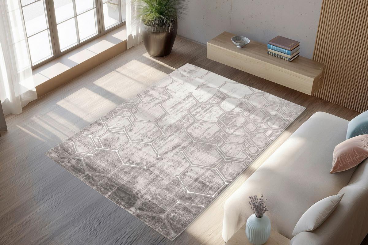 Flachwebteppich Silber, BxL: ca. 80x300 cm - Silberfarben, Basics, Textil (80/300cm) - Kayoom