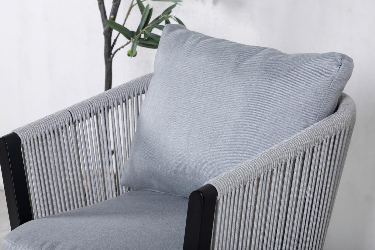 Gartenstuhl-Set Virya - Schwarz/Grau, KONVENTIONELL, Textil/Metall (60/73/62,5cm) - Gardenson