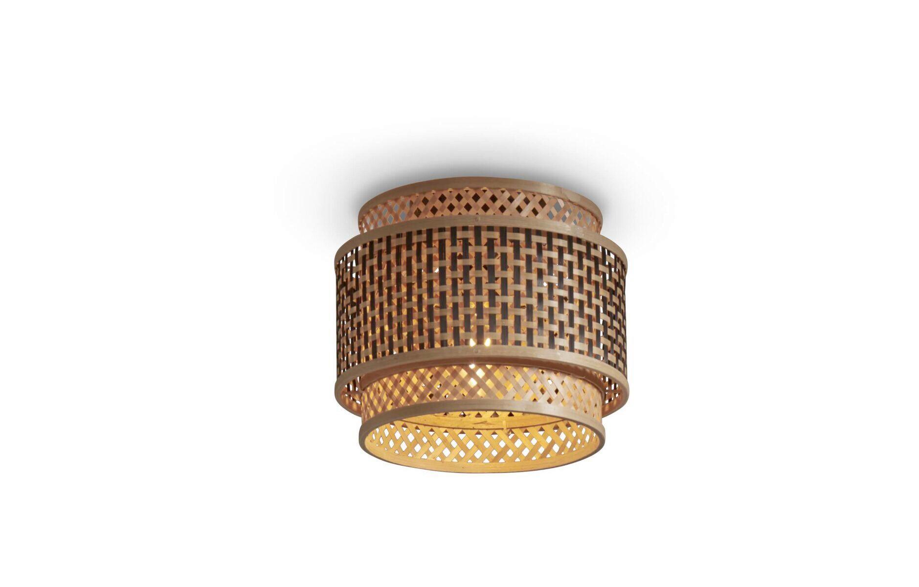 Deckenleuchte Bhutan/C/2520/Bn - Schwarz/Naturfarben, Trend, Holz (25/20cm) - Good & Mojo