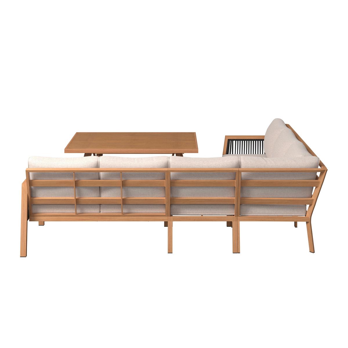 TERASOVÁ SEDACÍ SOUPRAVA PORTO - černá/přírodní barvy, Moderní, kov/textil