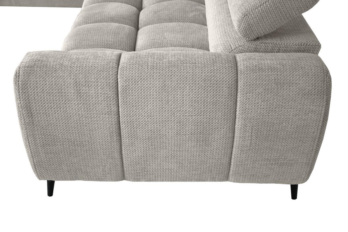Ecksofa Volf Links New Hellgr. mit Schlaffunktion, 203x261 cm - Hellgrau/Schwarz, Trend, Textil (203/261cm)