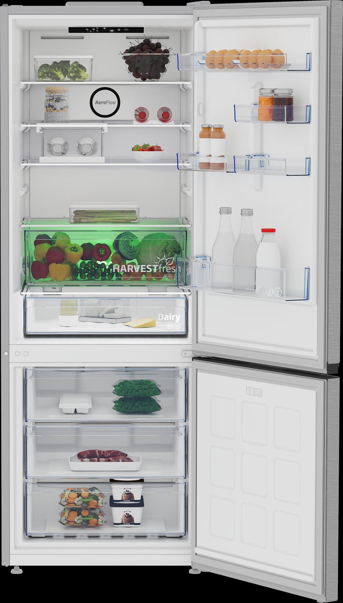 Kühl-Gefrier-Kombi B7RCNE567HX B1, No Frost, EEKL: B - Edelstahlfarben, Basics (70/192/74,5cm) - Beko
