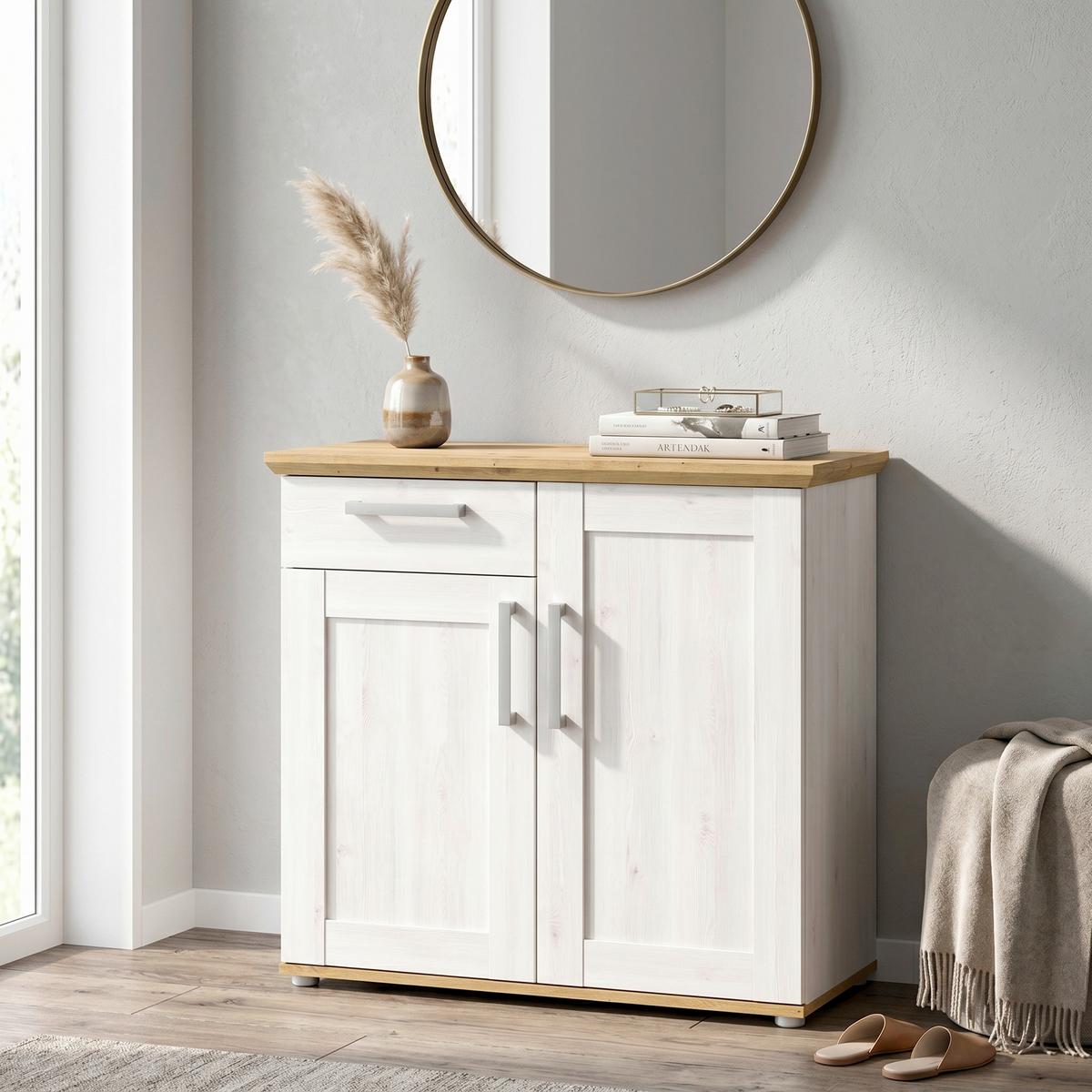 Komoda, š: 95 cm - Konvenční, kompozitní dřevo/plast (95/92/39cm) - MID.YOU