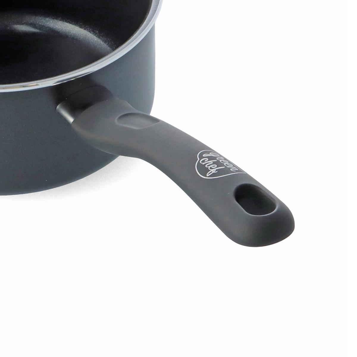 Kochtopfset Savory Schwarz - Schwarz, Basics, Glas/Metall - GreenChef