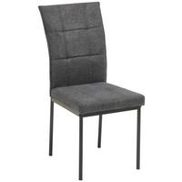 Vierfußstuhl Finn Webstoff Anthrazit, B: 44 cm - Anthrazit/Schwarz, KONVENTIONELL, Textil/Metall (44/96/61cm) - MID.YOU