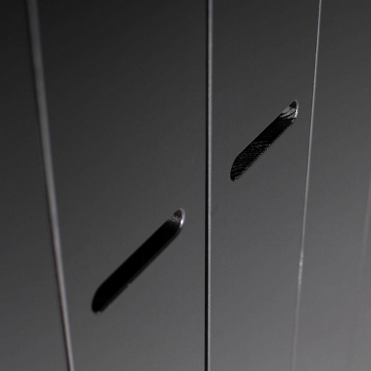 Drehtürenschrank Connect, Schwarz B: 94 Cm - Schwarz, Design, Holz (94/195/53cm) - Livetastic