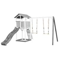Spielturm A025.122.82 - Weiß/Grau, KONVENTIONELL, Holz/Kunststoff (356,6/241,9/349cm) - Ambia Garden