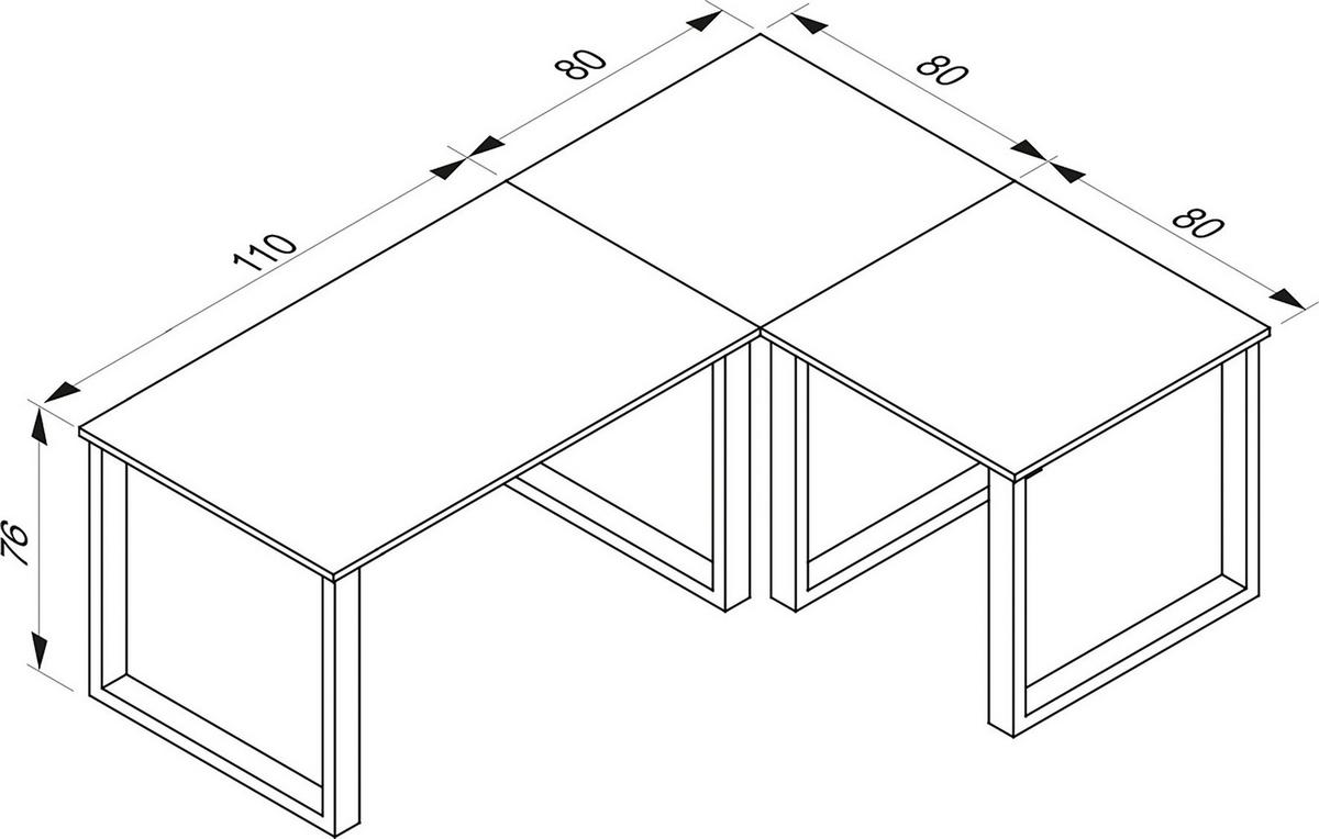 Eckschreibtisch Lona 190x160cm Weiß - Weiß, MODERN, Holzwerkstoff/Metall (190/160/76cm) - MID.YOU