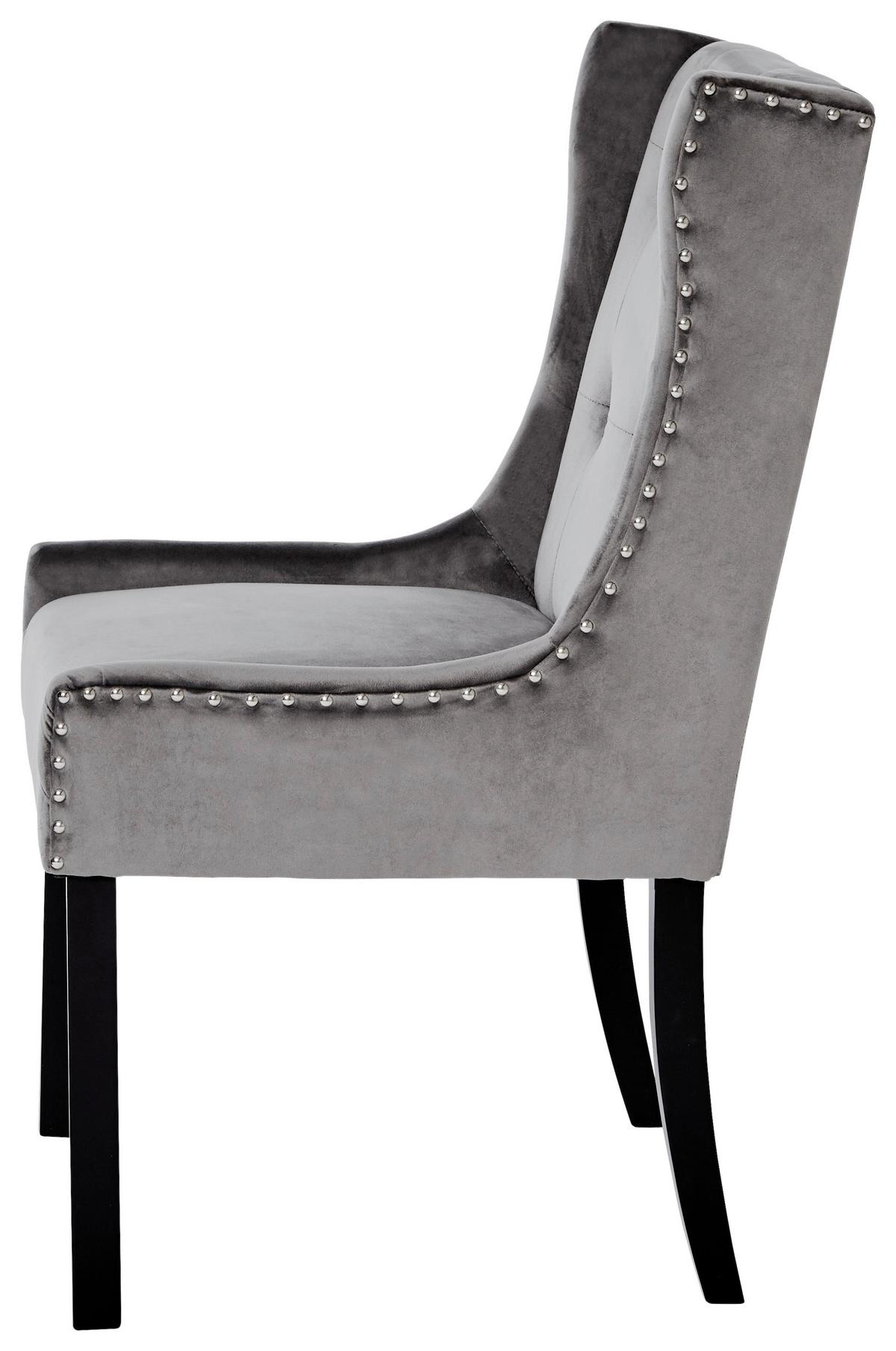 Stuhl Savik Norfolk Anthrazit/schwarz B: 57 Cm - Anthrazit/Schwarz, MODERN, Holz/Textil (57/64/99cm) - Livetastic