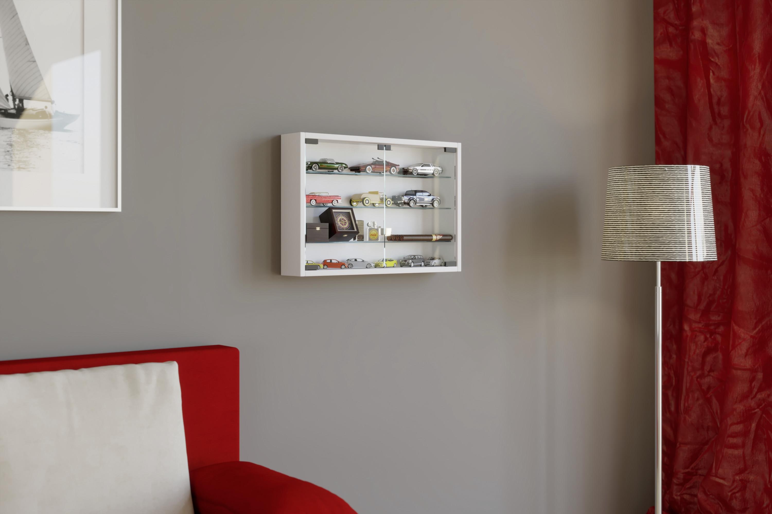 Závěsná Vitrína Mandosa M Š: 60 Cm Bílá - bílá/černá, Konvenční, kompozitní dřevo/plast (60/40/10cm) - MID.YOU