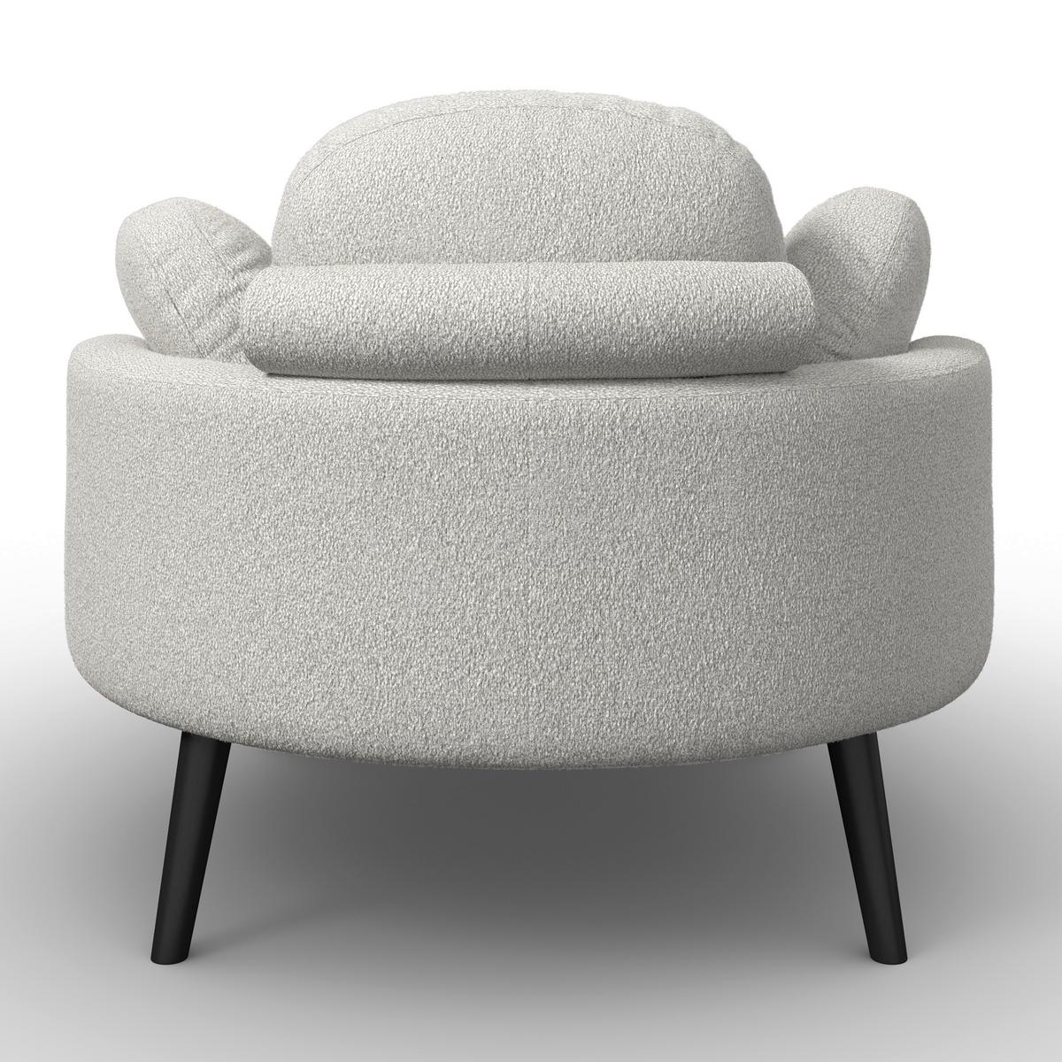 Kreslo s taburetkou BIANCA, sivá ženilka, max. 150 kg - sivá/prírodná farba, Modern, drevo/textil (109/83/148cm) - Bessagi Home