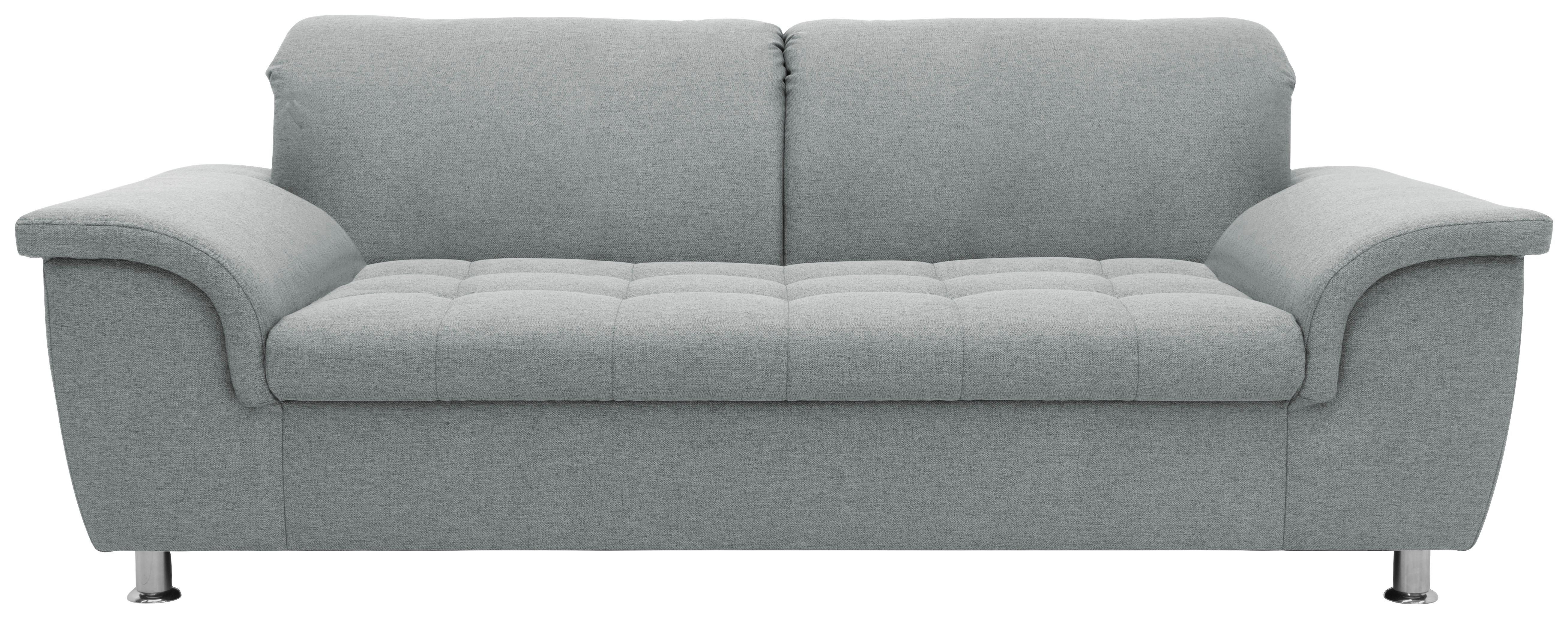 2-Sitzer-Sofa Franzi Grau Webstoff - Chromfarben/Grau, KONVENTIONELL, Textil (210/81/97cm)
