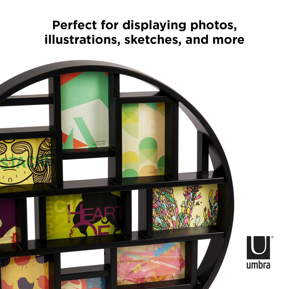 Collagen-Bilderrahmen Schwarz B: 55,6 cm - Schwarz, Design, Kunststoff (55,6/4,6/55,6cm) - Umbra