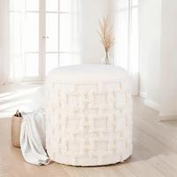 Hocker Creme B: 40cm - Creme, Basics, Textil (40/45/40cm) - Livetastic
