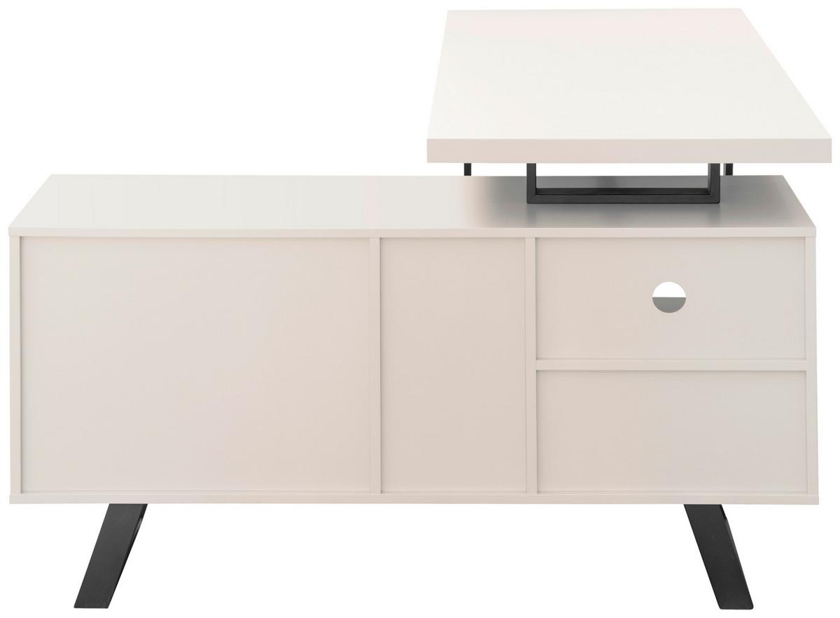 Eckschreibtisch Corinna Schwarz/Kaschmir L: 150 cm - Kaschmir/Schwarz, MODERN, Holzwerkstoff/Metall (150/120/75cm) - MID.YOU