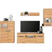 Stapelprogramm Alana - Schwarz, MODERN, Glas/Holzwerkstoff (250,4/195,4/50cm)