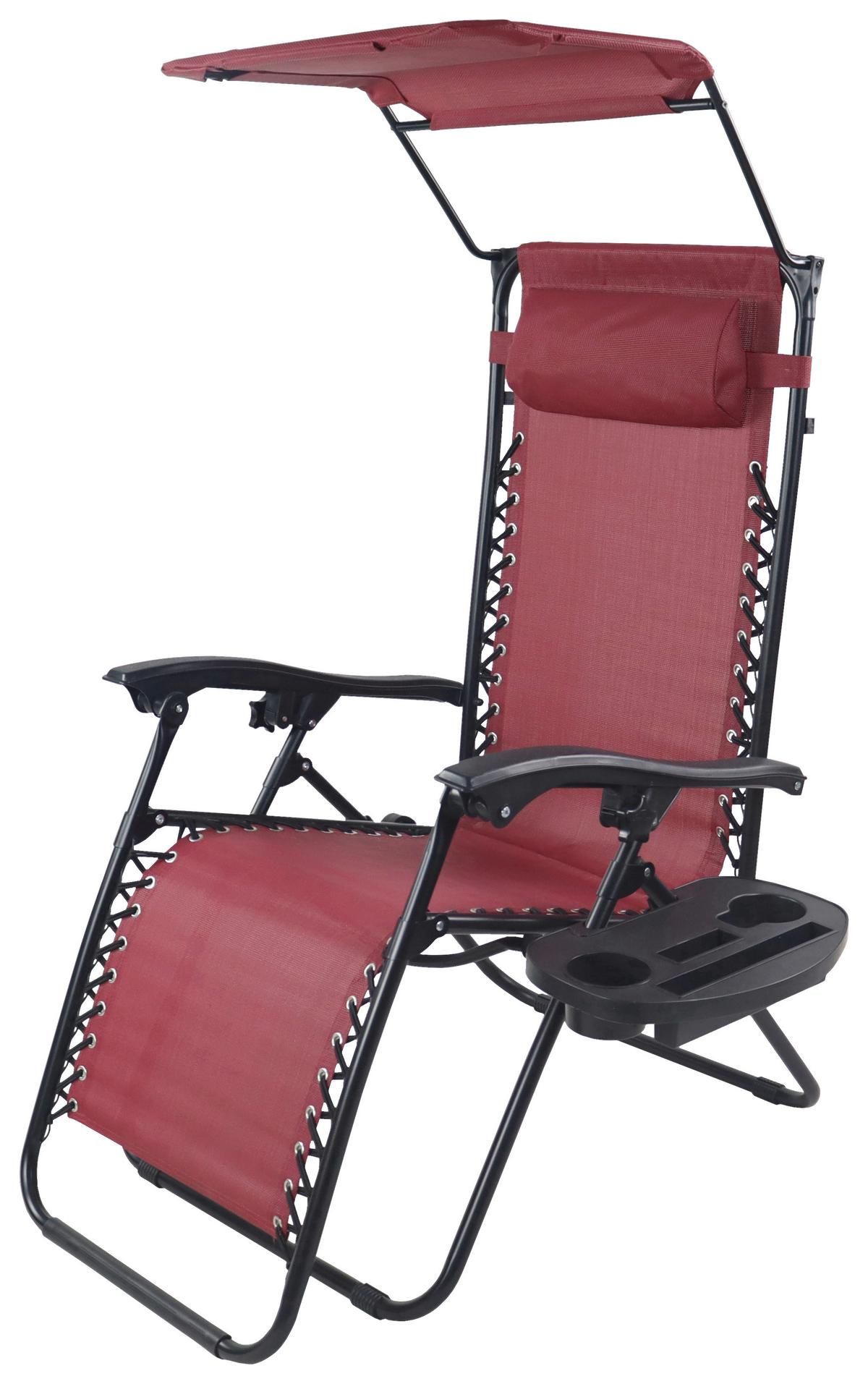 Gartenliege Maltosa Xl Klappbar, Blau - Rot, MODERN, Textil/Metall (51/133/91cm) - Gardenson