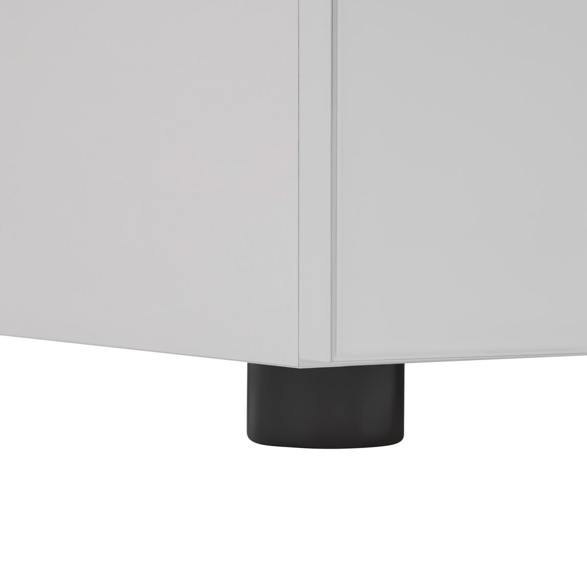 TV komoda Siena sklo, bílá - bílá/černá, Moderní, kov/kompozitní dřevo (226/55/40cm) - Premium Living