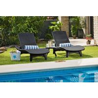 OPALOVACÍ LEHÁTKO PACIFIC - barvy grafitu, Moderní, textil (197/75/40.4cm) - Keter