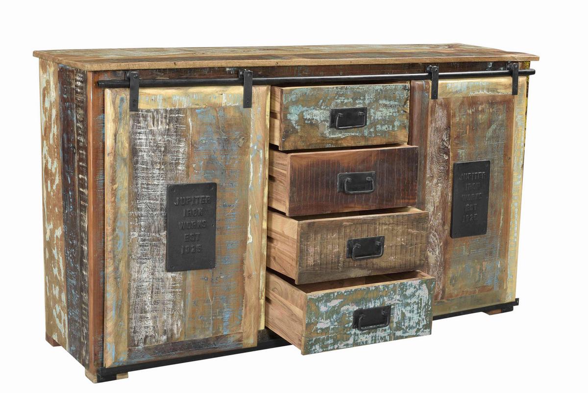 Sideboard Altholz B: 150cm - Multicolor/Schwarz, Design, Holz (150/81/38cm) - MID.YOU