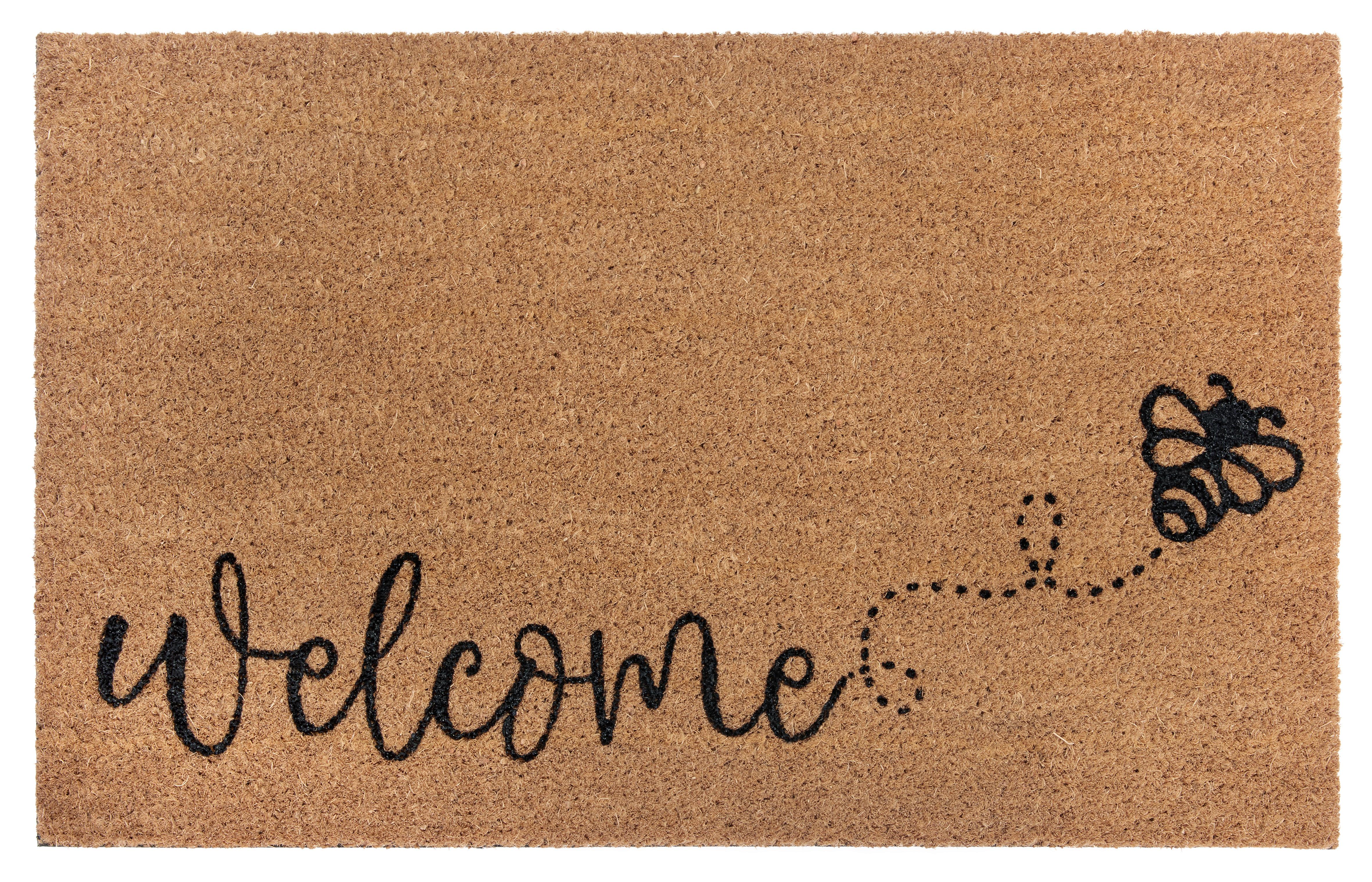 Kokosmatte Mix Mats Bee Welcome 45x75 - Hellbraun/Schwarz, Basics, Naturmaterialien (45/75cm) - Esposa