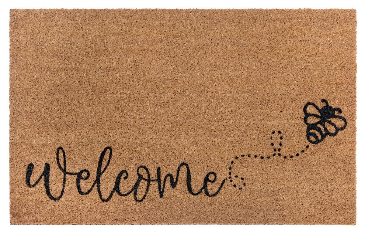 Kokosmatte Mix Mats Bee Welcome 45x75 - Hellbraun/Schwarz, Basics, Naturmaterialien (45/75cm) - Esposa