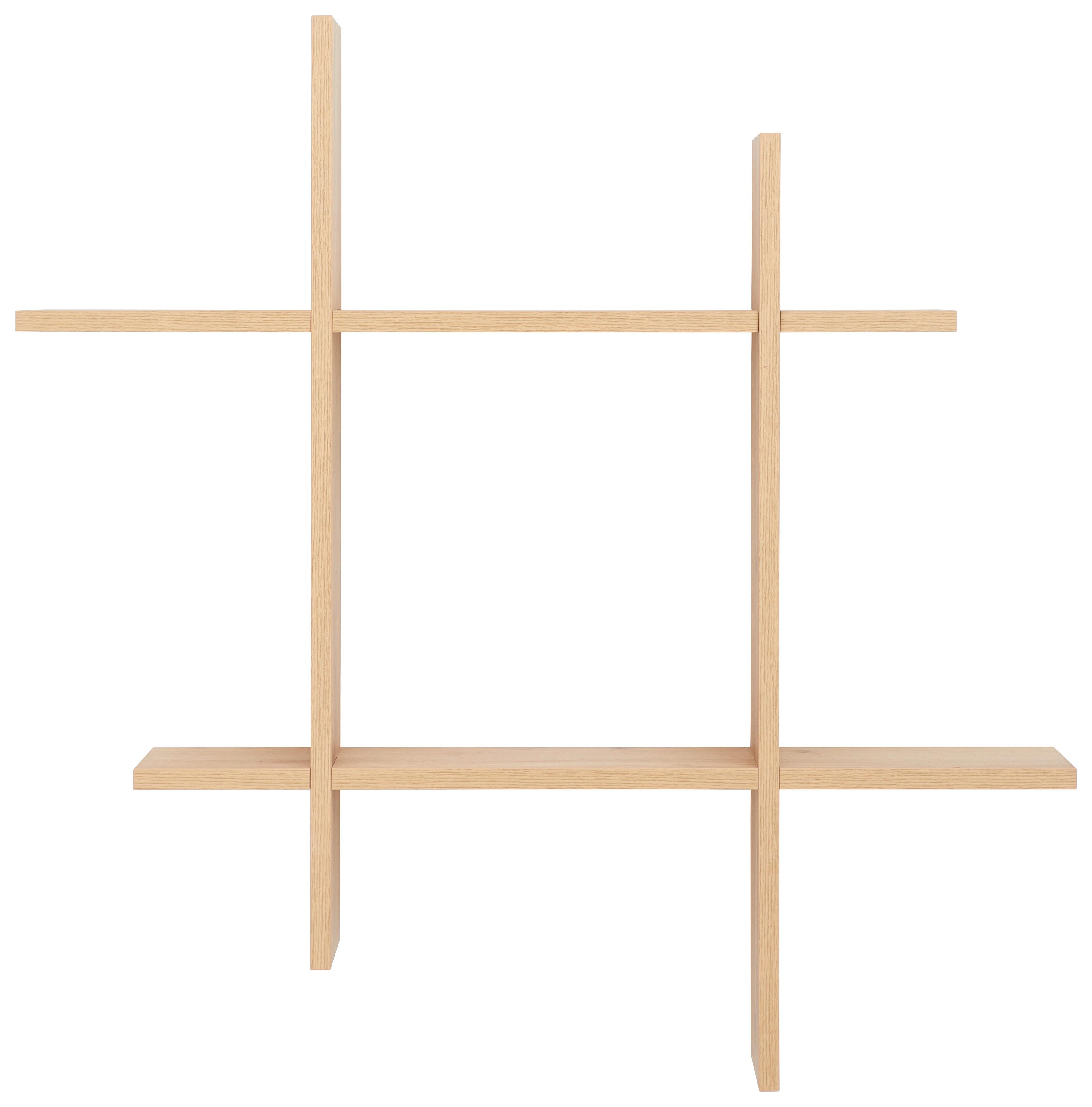 Nástenný regál š: 80cm - farba duba, Modern, kompozitné drevo (80/80/15cm) - Mömax