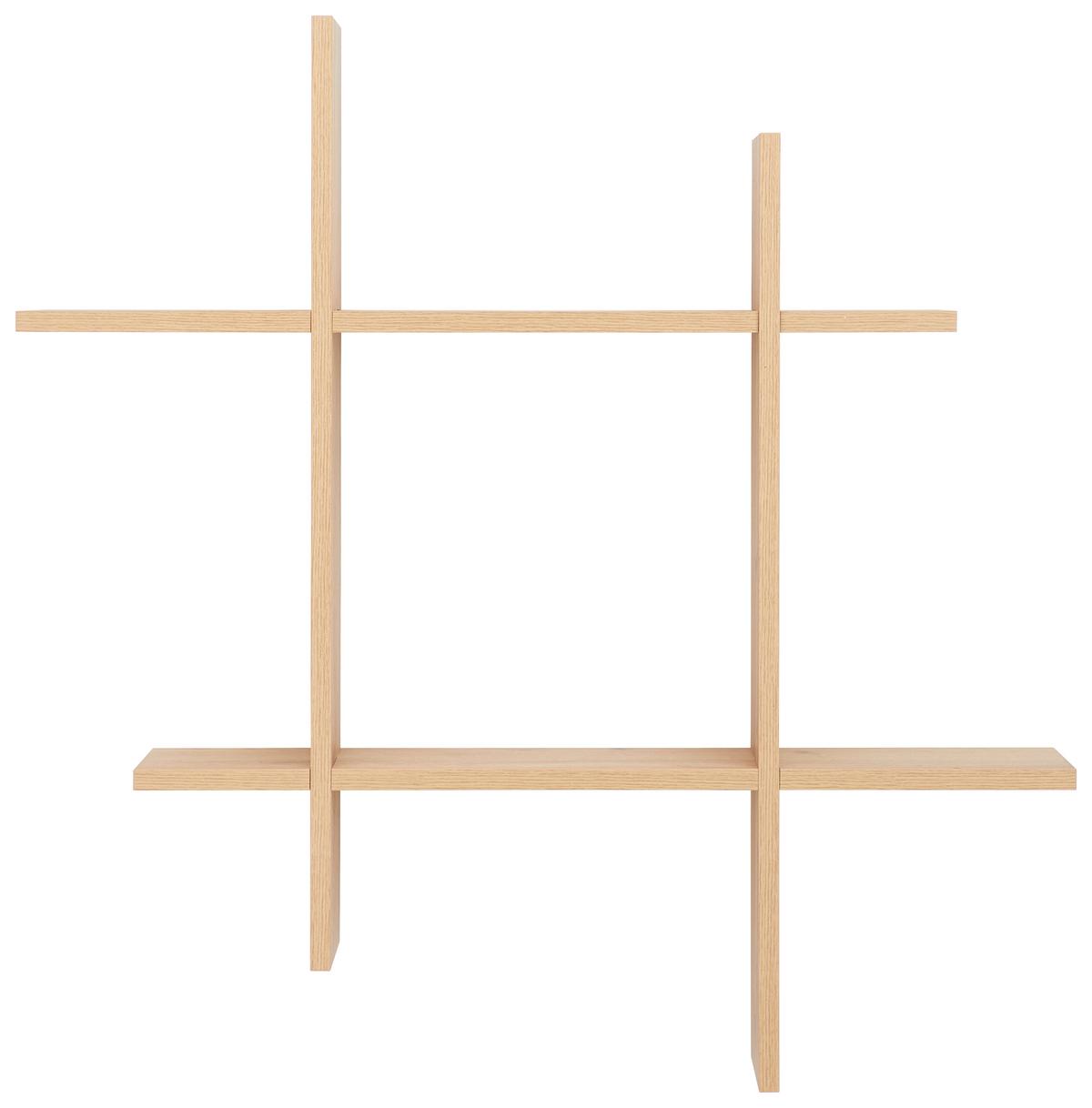 Nástěnný regál š: 80 cm - barvy dubu, Moderní, kompozitní dřevo (80/80/15cm) - Mömax