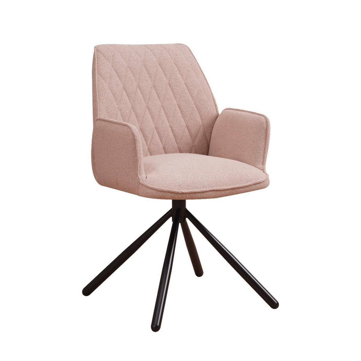 Armlehnstuhl-set Beige, Drehbar, B: 56 Cm - Cognac/Beige, MODERN, Textil/Metall (56/97/53cm) - MID.YOU