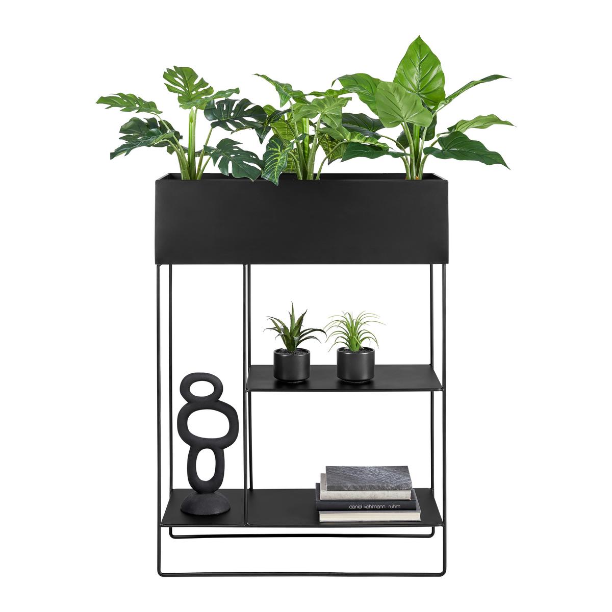 obal na květináč COSY - černá, Moderní, kov (60/80/25cm) - Mömax