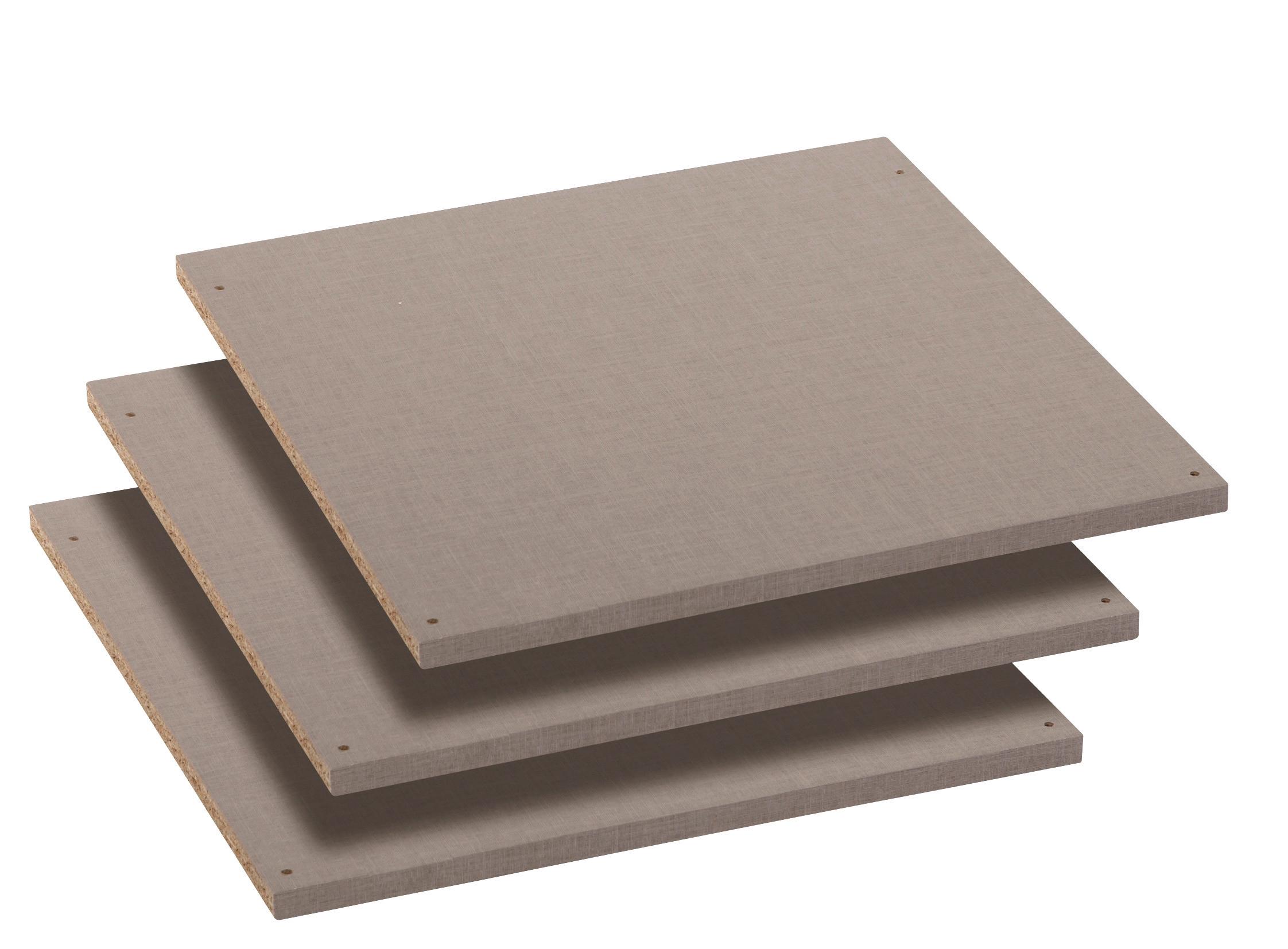 Einlegeböden Pack´s 3er-Set 43x45 cm Leinenoptik - Grau, Holzwerkstoff (43/1.6/45cm)
