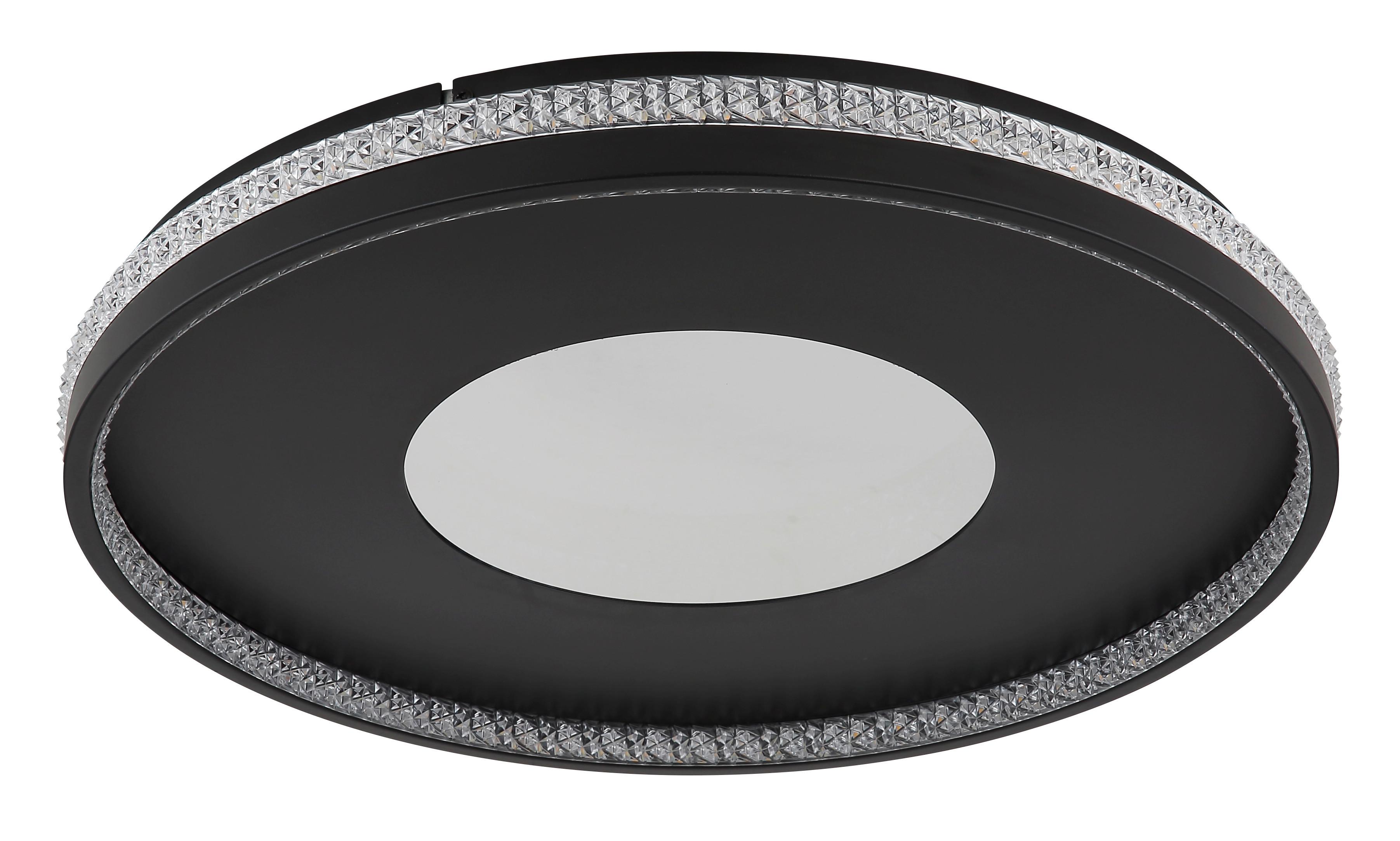 Led-deckenleuchte Waltraud Klar Schwarz D: 50 Cm - Klar/Schwarz, Trend, Kunststoff/Metall (50/6,5cm)
