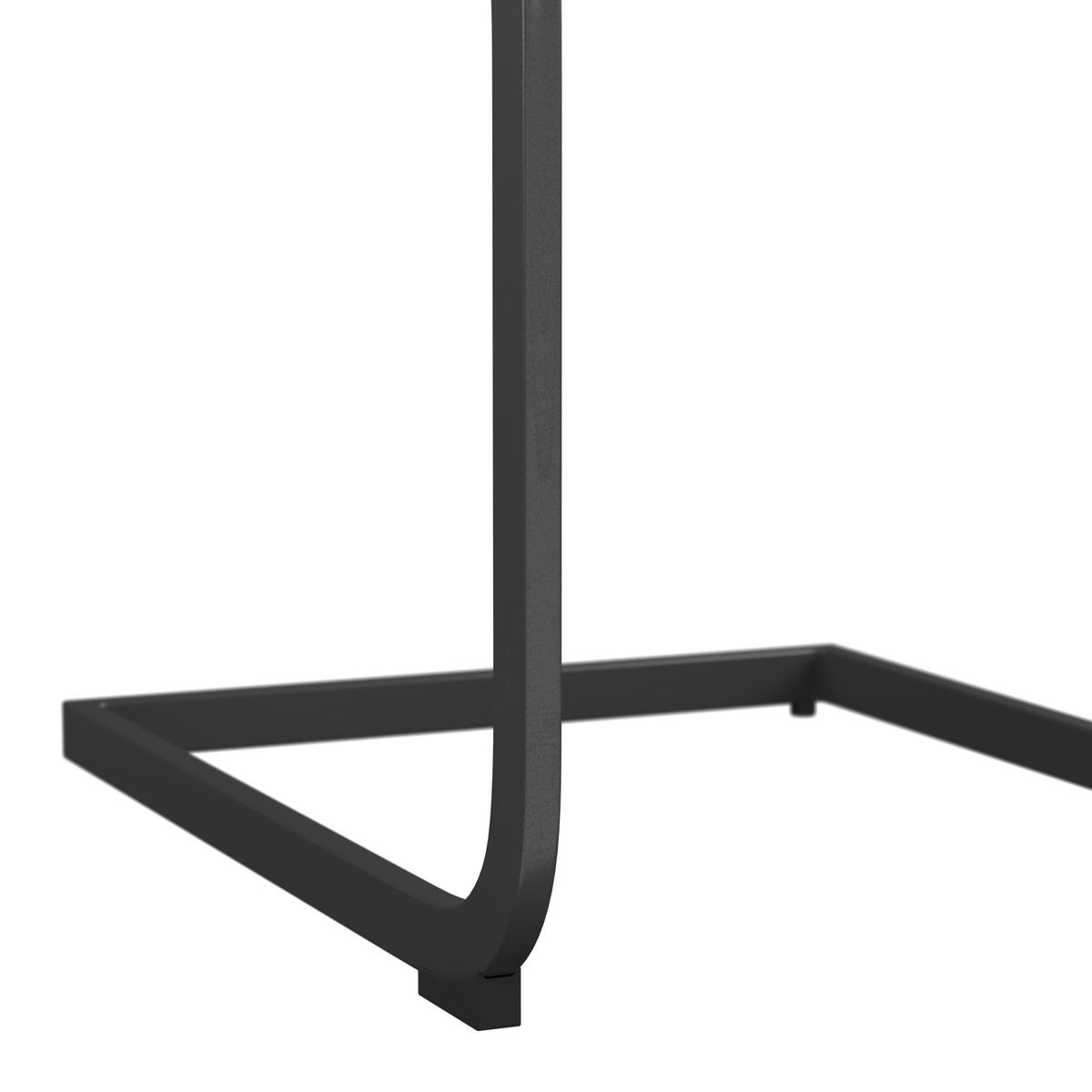 Schwingstuhl Melbourne Grau gepolstert - Schwarz/Grau, MODERN, Textil/Metall (44/101/58cm)