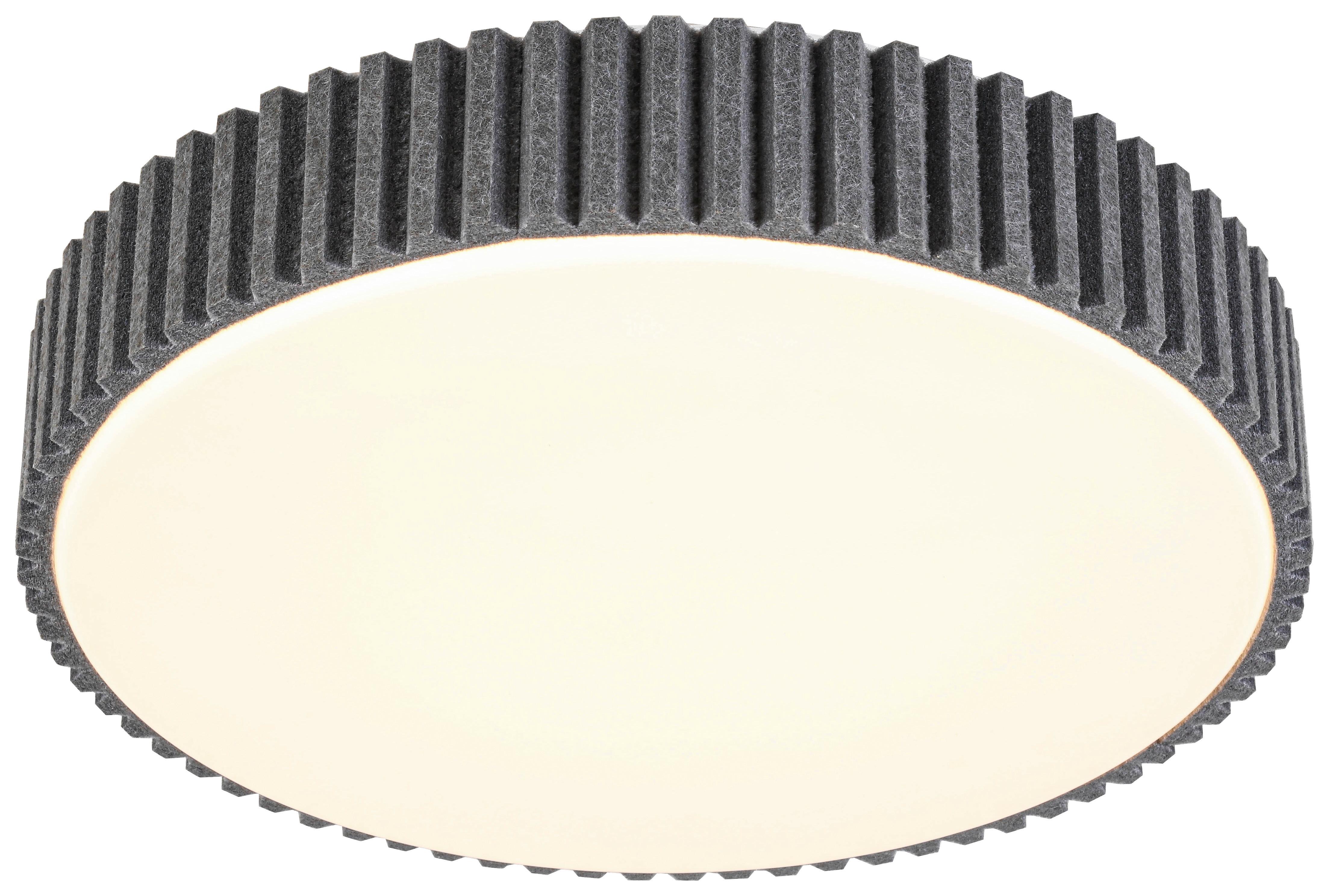 STROPNÉ LED SVIETIDLO FILZI - sivá/biela, Modern, kov/textil (30/8,5cm) - Mömax