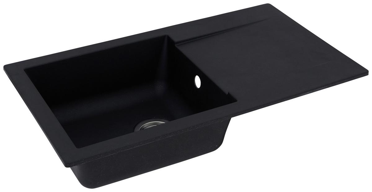 Spüle Respekta Denver Kunststein 78x43,5 Cm - Schwarz, Trend, Glas/Kunststoff (78/17/43,5cm) - Respekta