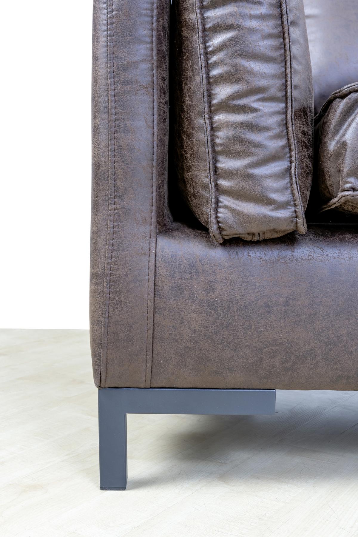 Ecksofa Packo - Dunkelbraun/Schwarz, Design, Textil (160/295cm) - Livetastic