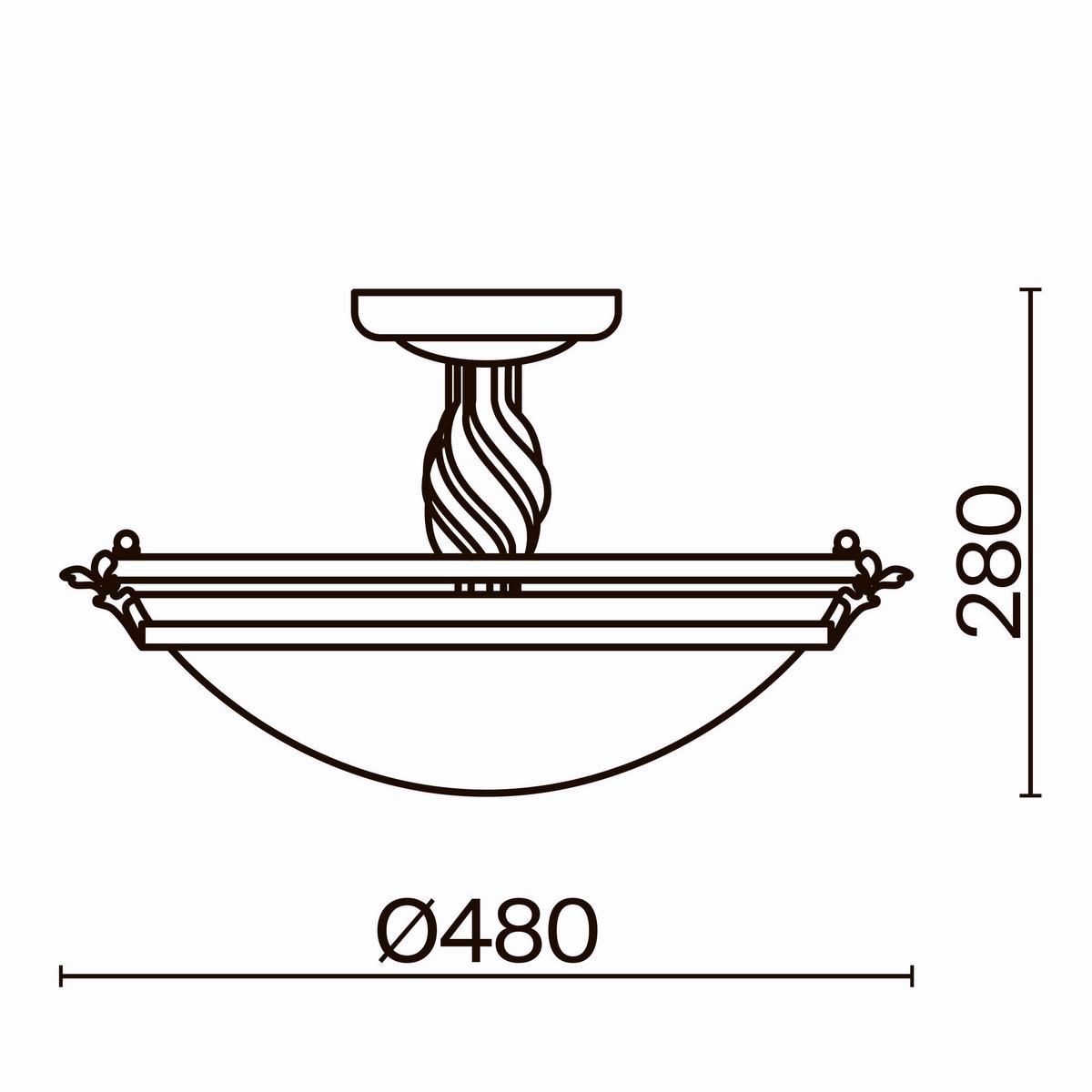 Deckenleuchte Combinare - Bronzefarben, Trend, Glas/Metall (48/28/48cm) - MAYTONI
