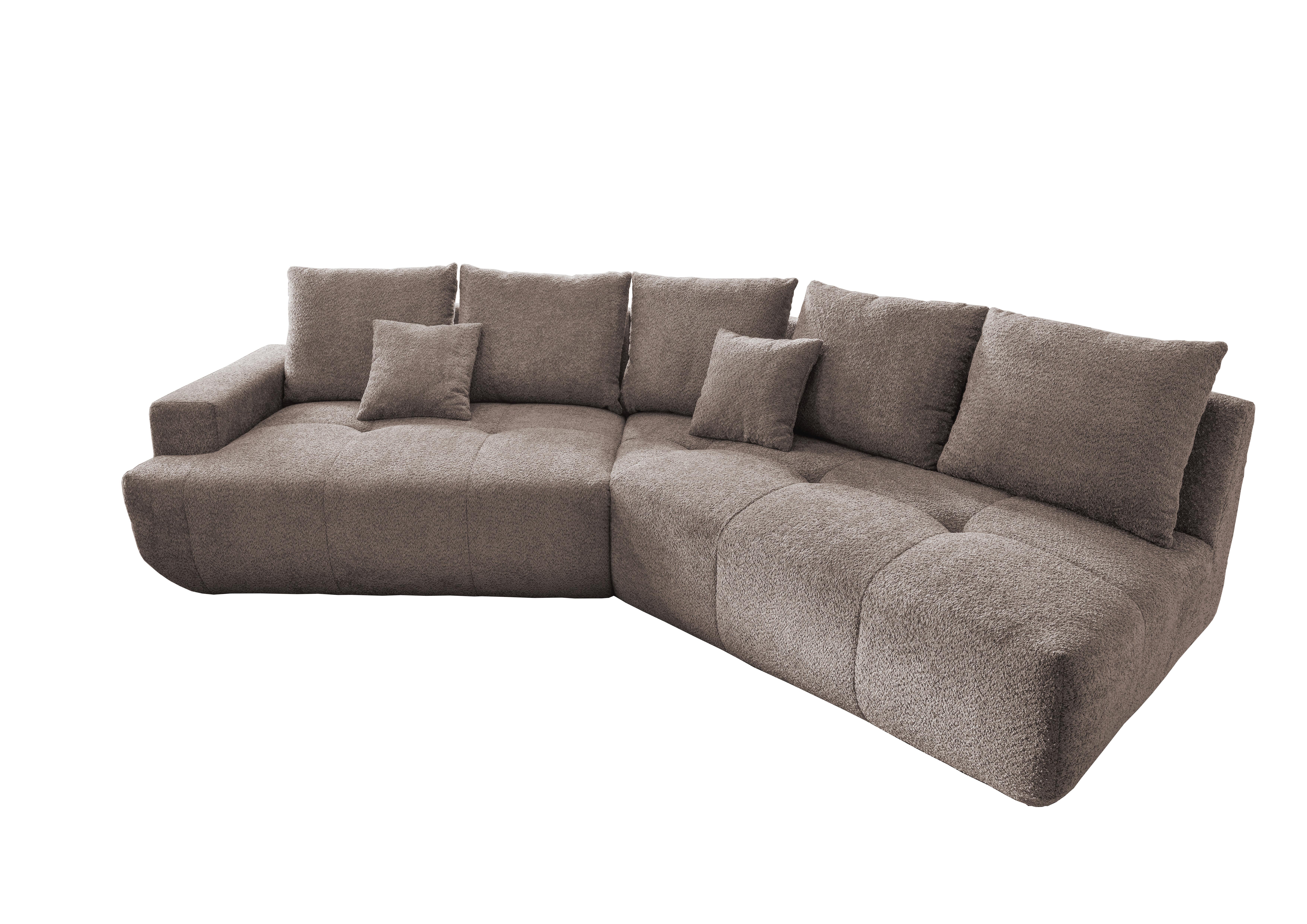 Big Sofa Fertilia Bouclé Taupe, B: 323 - Taupe/Schwarz, MODERN, Textil (323/91/155cm) - Livetastic