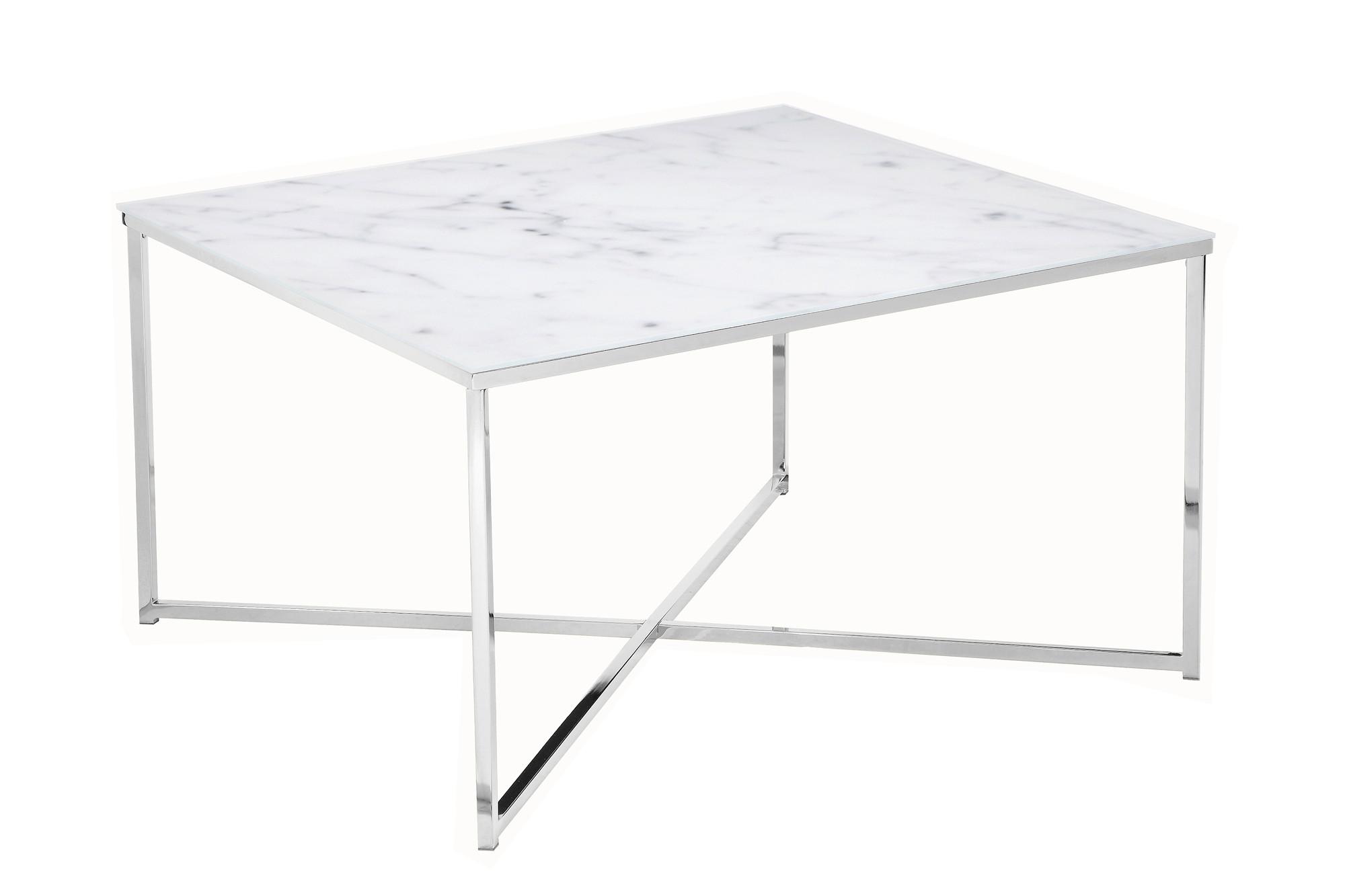 Couchtisch Weiß/chromfarben B: 80 Cm