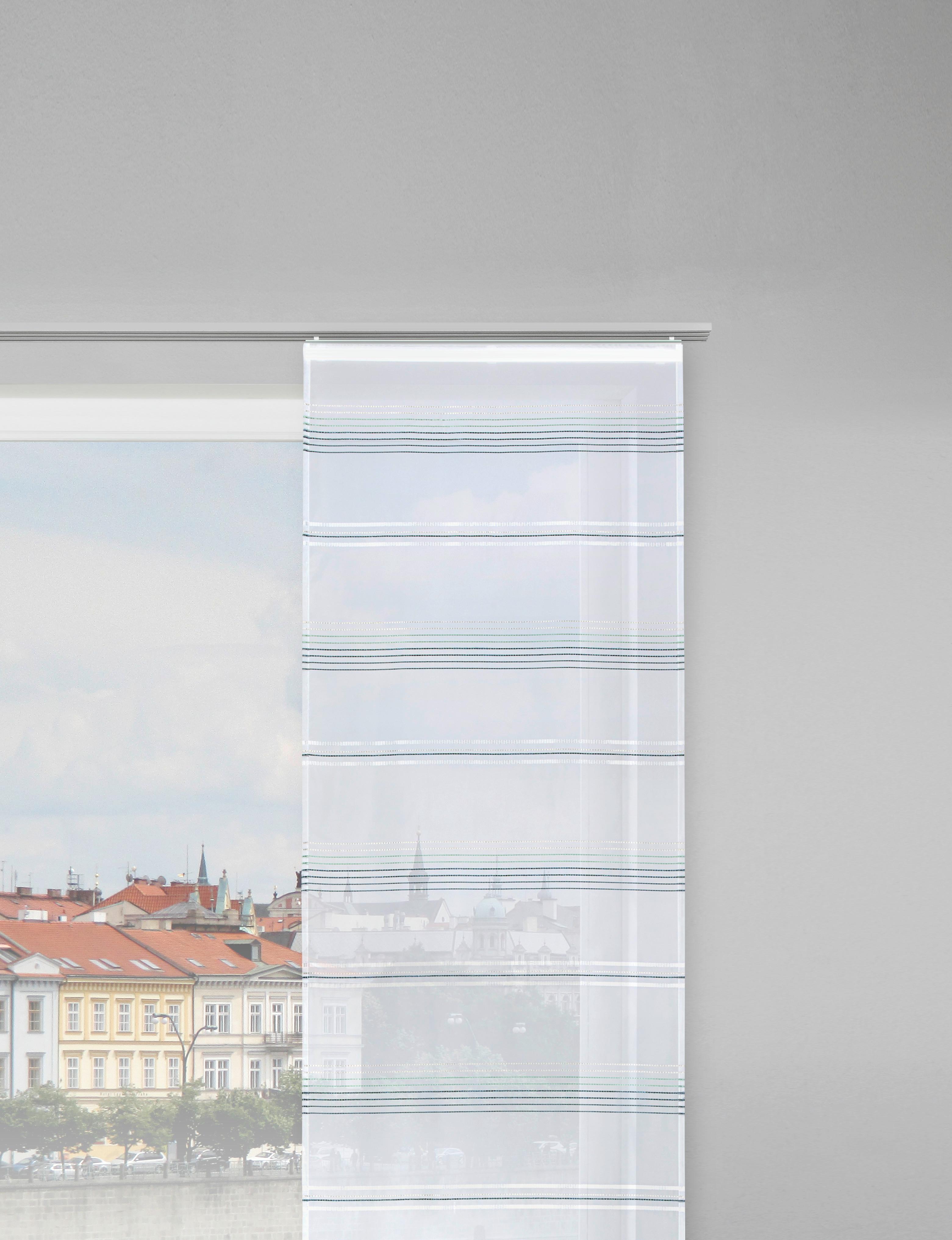 PANELOVÝ ZÁVES LOUIS - jadeitovozelená/biela, Konventionell, textil (60/245cm) - Modern Living