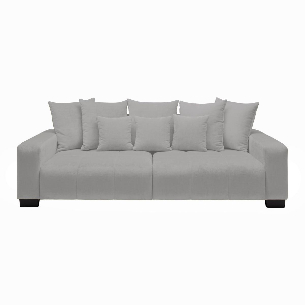 Velká pohovka MATTEO, stříbrná tkanina NANO - barvy stříbra/černá, Moderní, dřevo (246/93/124cm)