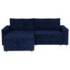 Ecksofa Dallas Velours Dunkelblau 258x173 Cm - Schwarz/Dunkelblau, MODERN, Holz/Kunststoff (258/173cm)