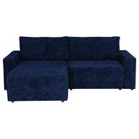 Ecksofa Dallas Velours Dunkelblau 258x173 Cm - Schwarz/Dunkelblau, MODERN, Holz/Kunststoff (258/173cm)