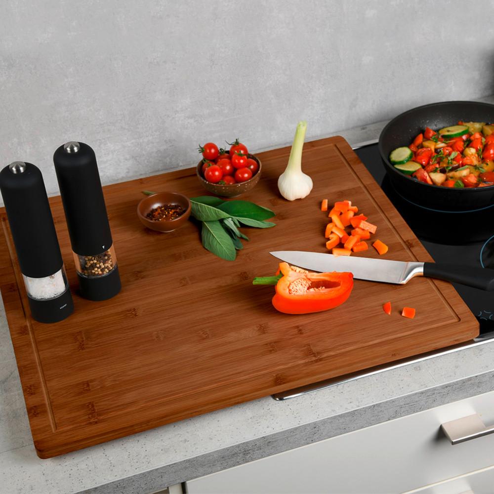 Schneidebrett Naturfarben L: 56 cm - Naturfarben, Basics, Naturmaterialien (56/50/3,1cm) - Kesper
