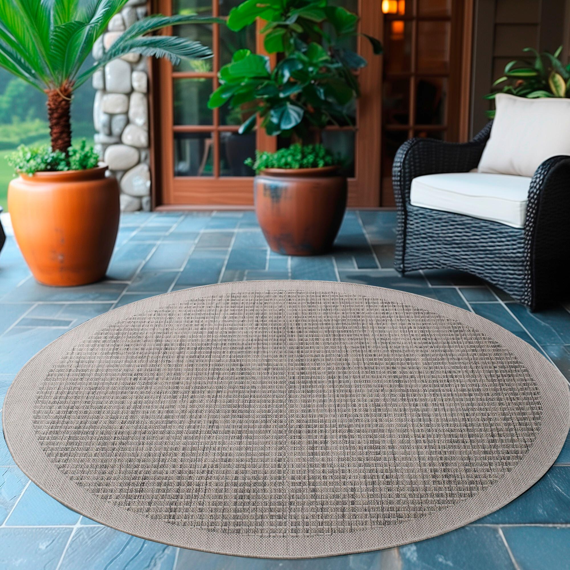 Outdoor-teppich Grau Giza 120 Cm, In- & Outdoor - Grau, Basics, Textil (120cm) - Novel