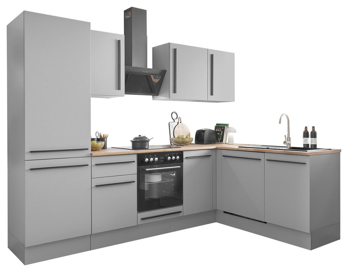 ROHOVÁ KUCHYŇA DENVER - čierna/sivá, Design, kompozitné drevo/plast (280/175cm) - MID.YOU