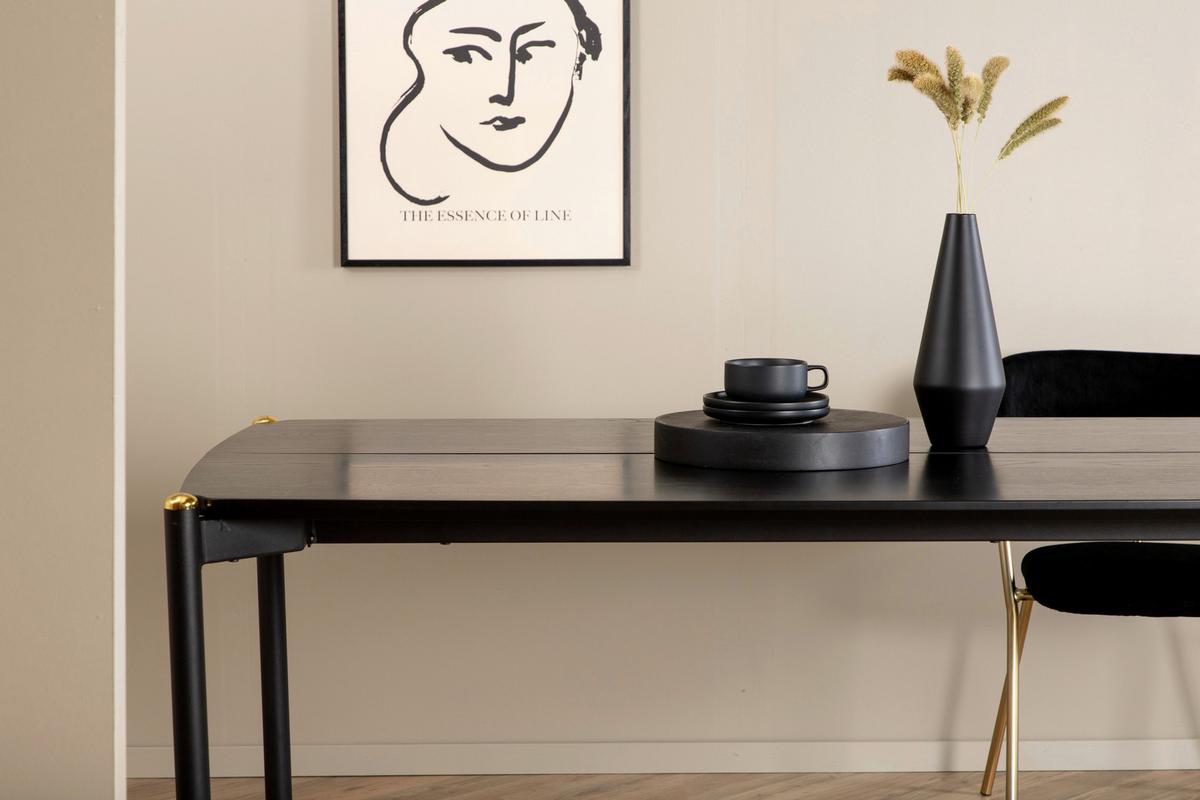 Esstisch Pelle - Schwarz, Design, Holzwerkstoff/Metall (190/90/75cm) - Livetastic