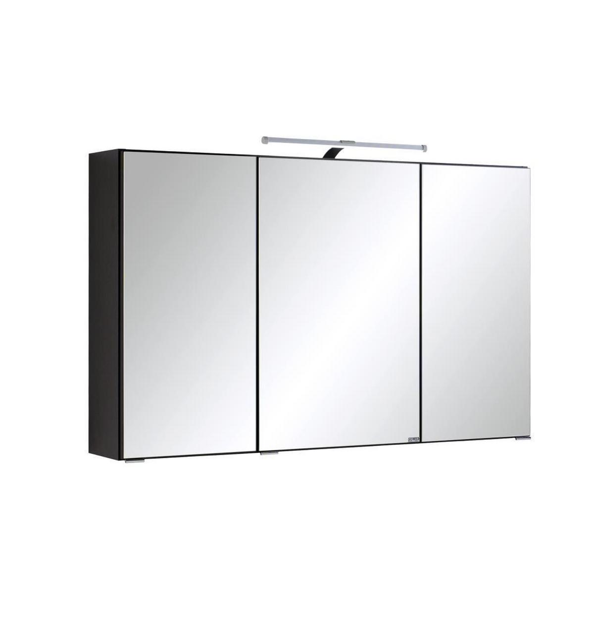 Spiegelschrank Mit Türdämpfer + Led Cardiff B: 100 Cm - Graphitfarben, KONVENTIONELL, Glas/Holzwerkstoff (100/64/20cm) - Held