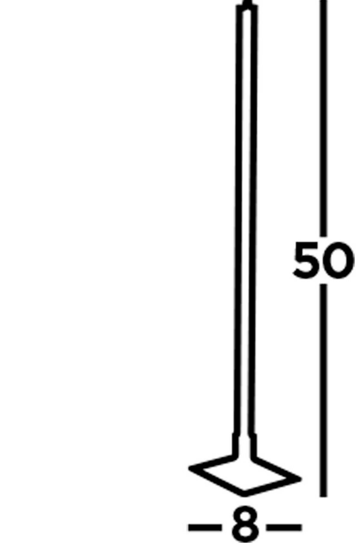LED-Stehleuchte Eu96382-1ss - Silberfarben/Weiß, Design, Kunststoff/Metall (8/10/50cm)