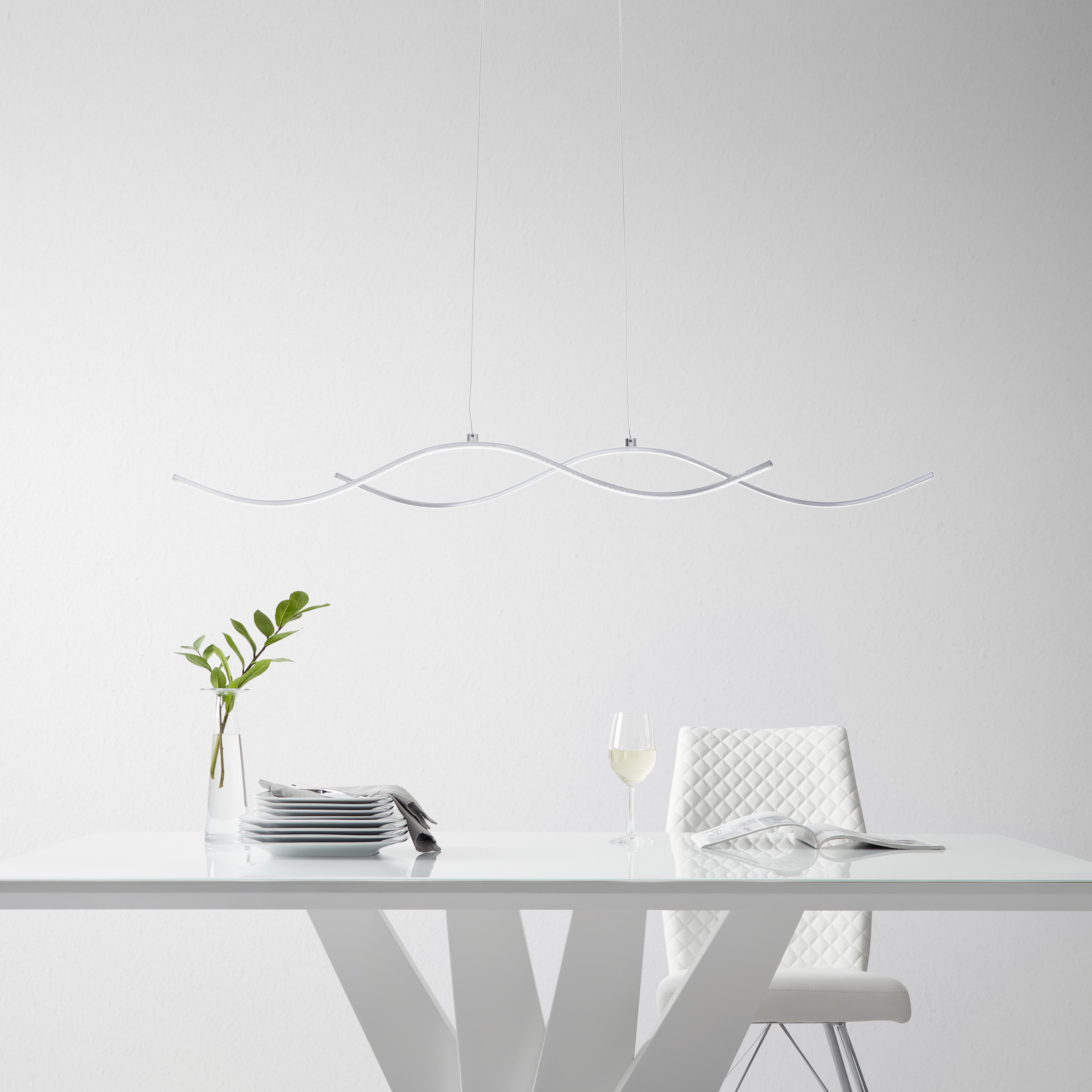 Led Závesná Lampa Anne 70/110cm, 2x10,8 Watt - Moderný, kov/plast (70/110cm) - Modern Living